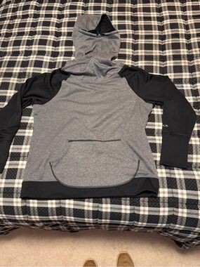 Sweatshirt With Cowl Neck Hood That Drapes For Extra Warmth And Kangaroo Pocket
